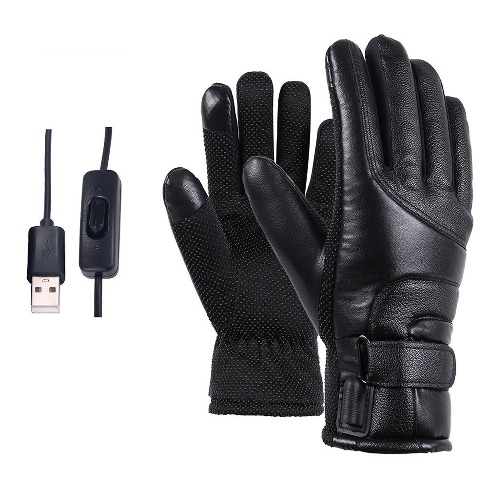 Motorcycle Electric Heated Gloves Waterproof Windproof Cycling Skiing Warm Heating Gloves USB Powered For Men Women