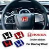 Steering Wheel H Logo Sticker Red Black Interior Decal for Civic Accord City CR-V Jade Fit Odyssey Hybrid Car Accessories