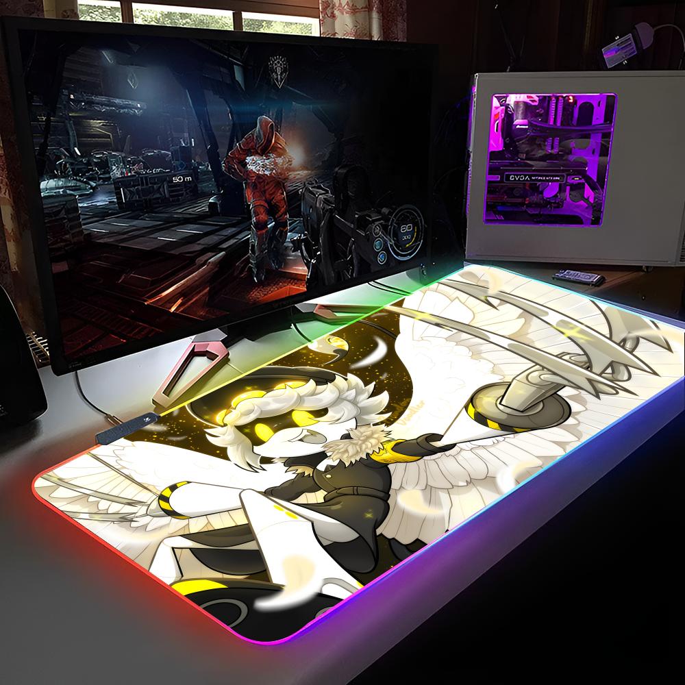 Game M-Murder Drones Mouse Pad RGB Backlit Mouse Pad Laptop Mouse Pad Laptop Gamer Computer Desk Gaming Accessories