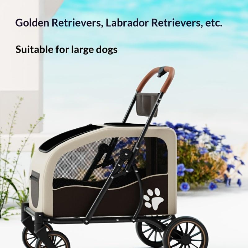 Haustierkinderwagen, Großer Platz, Große, Mittlere Und Kleine Hunde, Katzen, Outdoor, Leicht, Faltbarer Kinderwagen, Outdoor-Wagen, Zum Gassi Gehen Mit Hunden Und Für Katzen