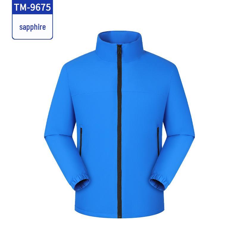 Stand Collar Down Jacket: Custom Embroidered Workwear Windbreaker for Autumn/Winter - Solid Color Block Design