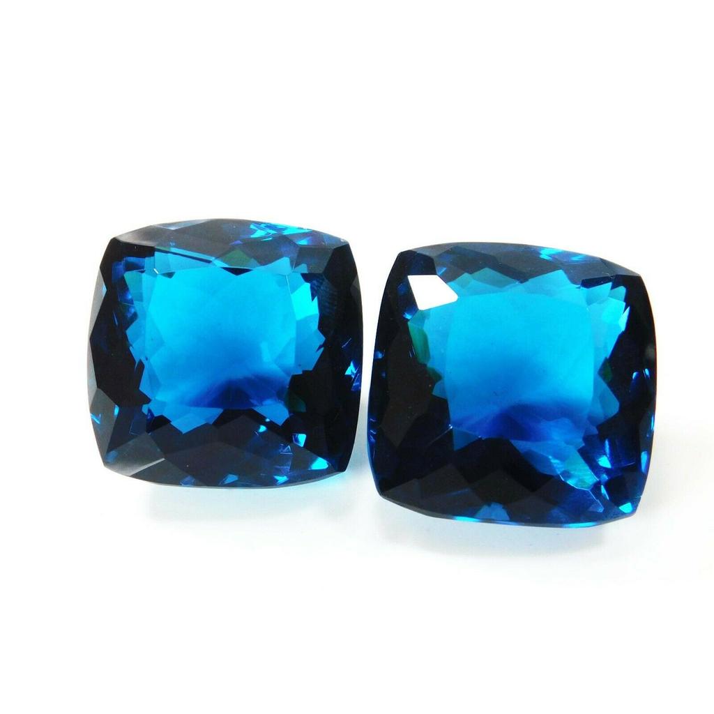117 Ct AA++ Cushion Cut CERTIFIED Best Teal Sapphire Rings Loose Gemstone Pair's A-662