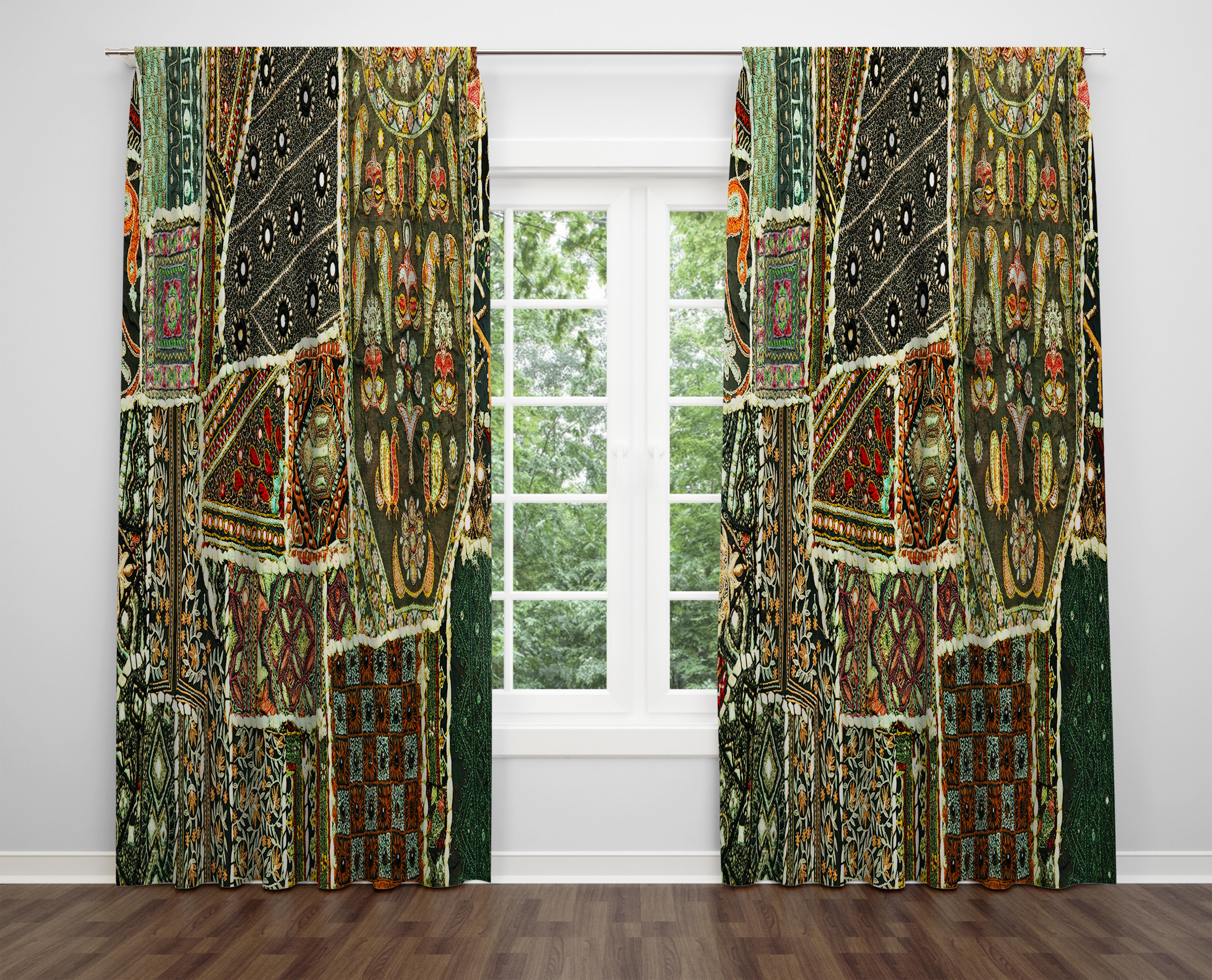 

Декоративний дизайн, високоякісна бавовняна тканина, ви можете вибрати одну або подвійну фіранку з крила 1 piece різнокольоровий