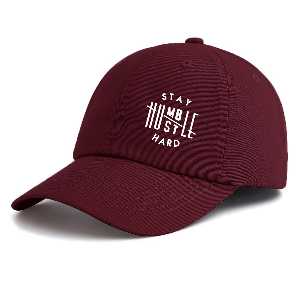 1 ks Baseballová čepice s potiskem Stay Humble Hustle Hard pro dospělé, Minimalistický retro styl, Ležérní, Měkká, Nastavitelná, Otec kšiltovka, Perfektní jako dárek