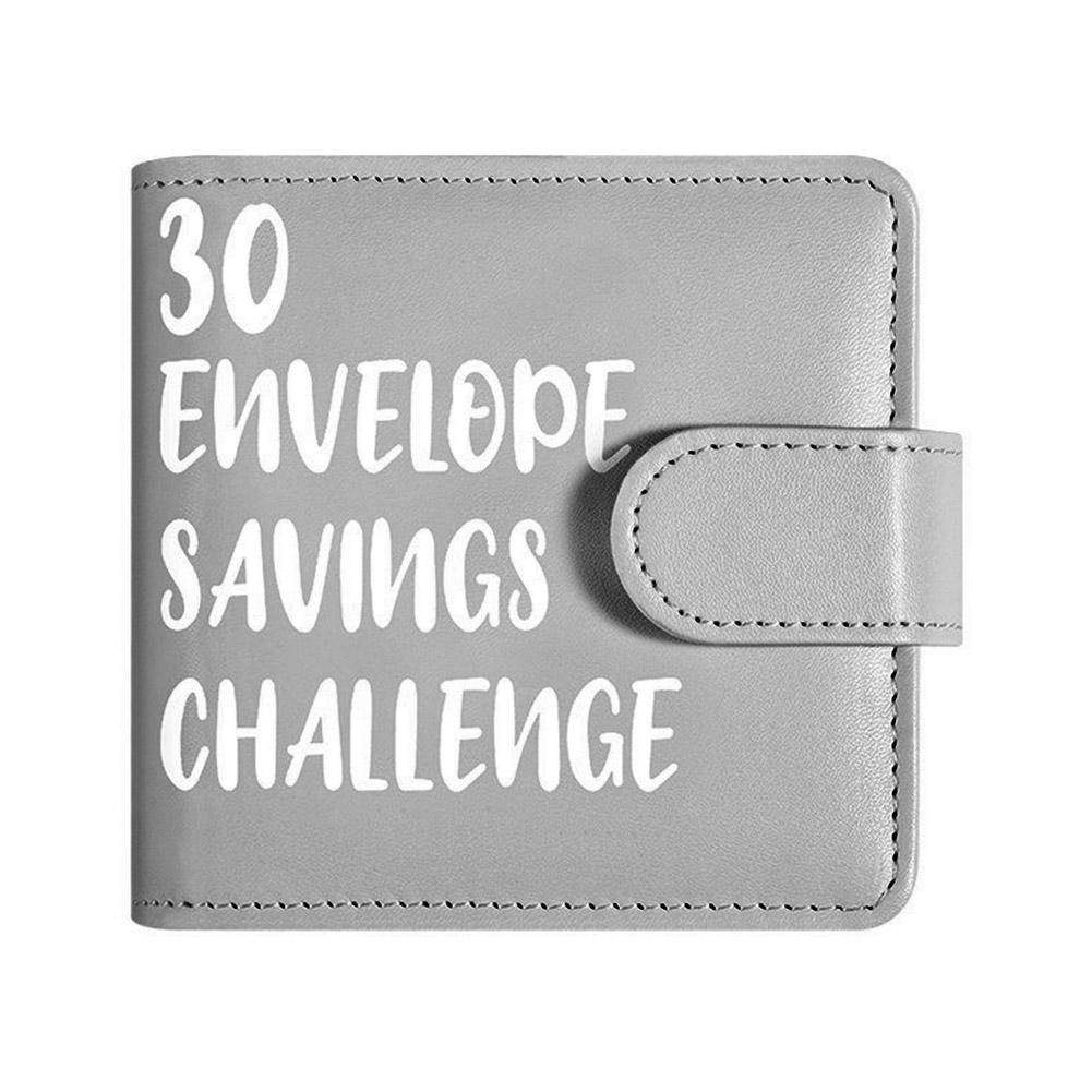 30 Envelope Savings Challenge Binder PU Leather Budget Book for Savings Challenge Waterproof Reusable