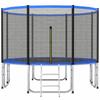 Outdoor Trampoline, Ø366 Cm, Safety Net, Ladder, Spring Padding, Blue