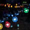 New Waterproof RGB LED G40 Solar String Lights, 21m Fairy Lamp for Outdoor Christmas Holiday, Garland Garden Wedding Camp Decora