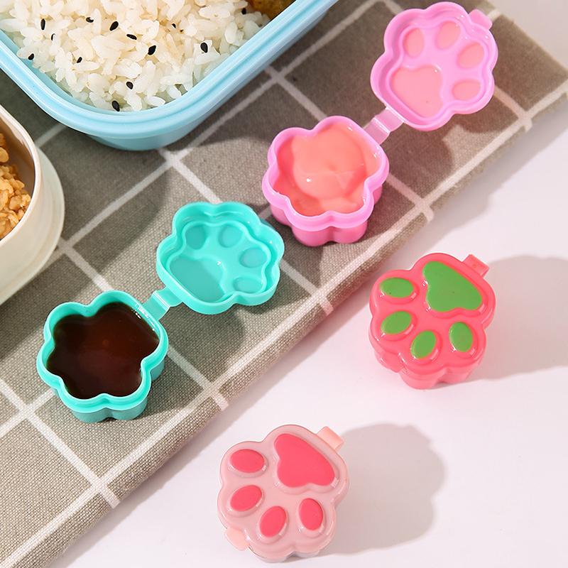 1/4Pcs Mini Sauce Ketchup Box Portable Small Salad Dressing Container Bento Box Seasoning Storage Bottle Jar Accessories