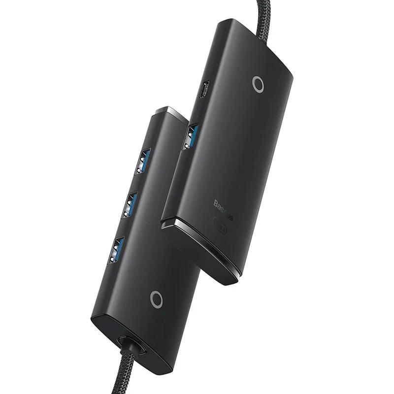 Hub 4W1 Baseus Lite Series Usb Do 4X Usb 3.0 1M (Czarny)