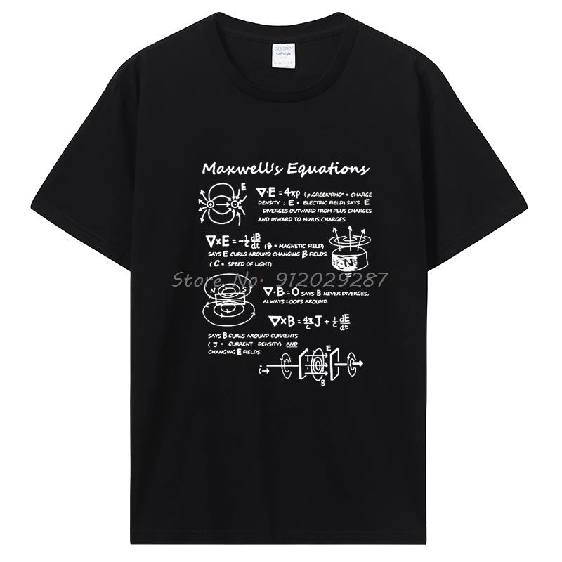 Funny Electromagnetic Physics Maxwell Equation Formula T Shirt Cotton Tshirt Birthday Gifts Summer Style T-shirt Men Clothing