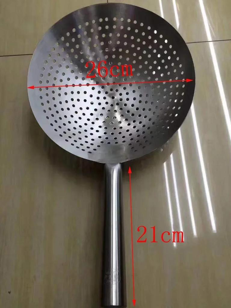 Thick Stainless Steel Mesh Strainer Colander Wok Wooden Handle Cookware Oil Flour Sifter Colander Kitchen Cooking Steamer Wok