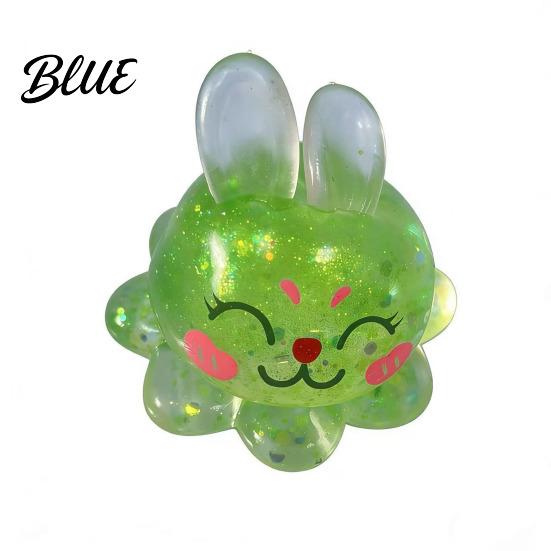 Octopus Sensory Toy Bunny Ear Squeeze Stress Relief Glitter Sugar Ball Slow Rebound Reliever Anxiety Relieving Clear Animal Hand Relaxation Tool TPR