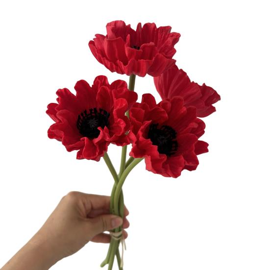 11.8" Artificial Flower Long Stem Realistic Faux Silk Ranunculus Bouquet for Home Kitchen Wedding Decoration Floral Arrangement Spring Table