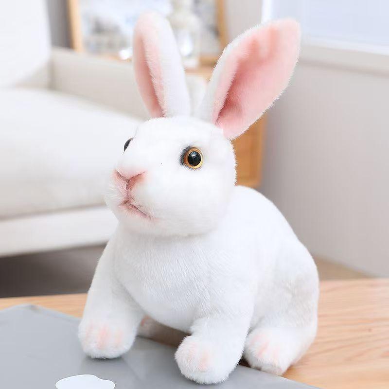 16cm Squatting Rabbit Plush Toys Exquisite Simulation Animal Doll Soft Skin-friendly Sleeping Companion Birthday Gift For Friend
