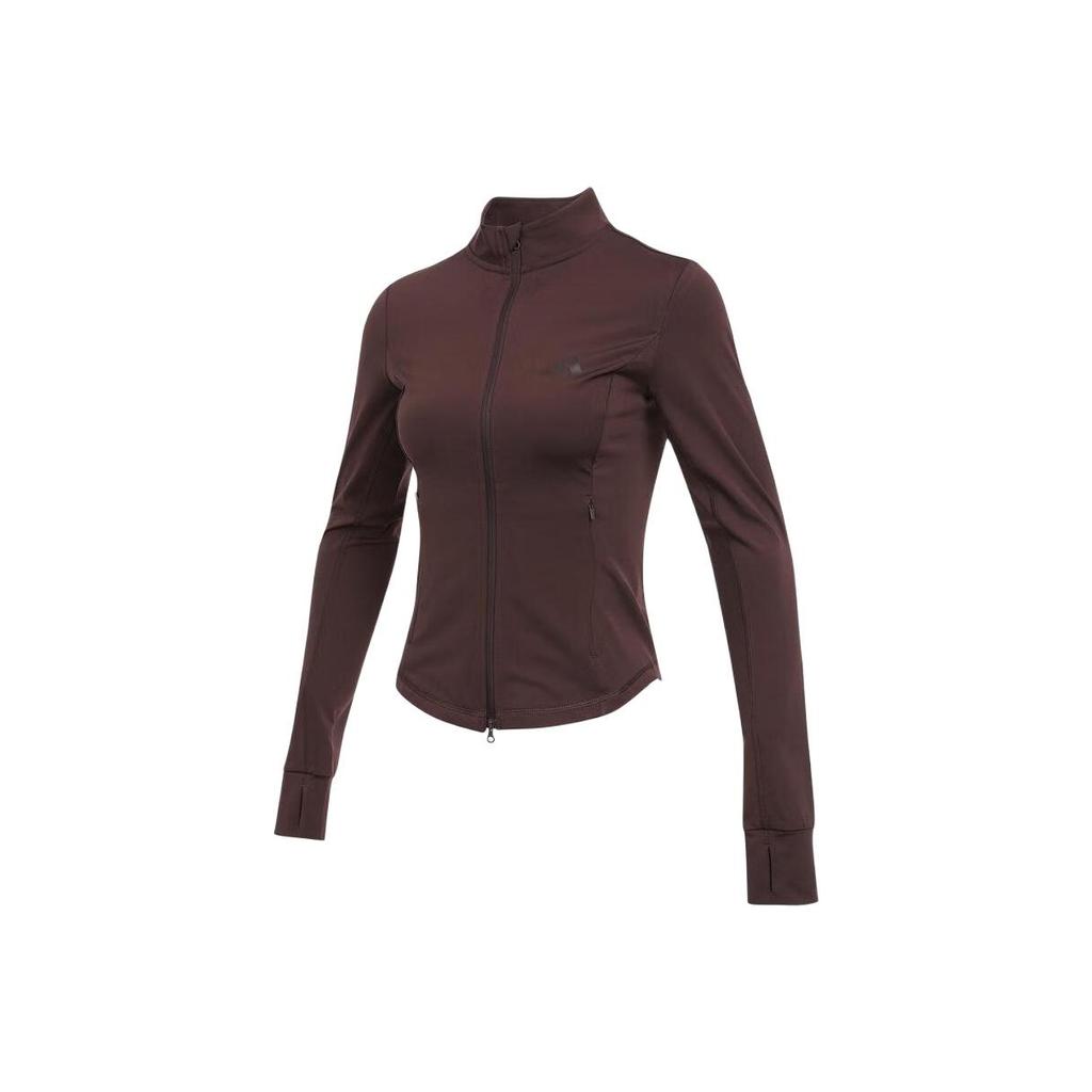 Adidas Slim Knit Jacket Stand Collar Logo Zipper Long Sleeve Jacket Women Jacket KF2669