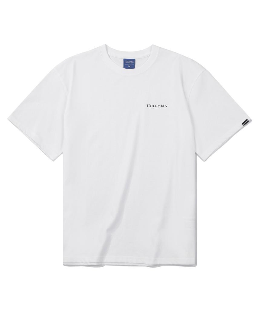 COLUMBIA UNIVERSITY Cu Signiture Small Logo T-Shirts White