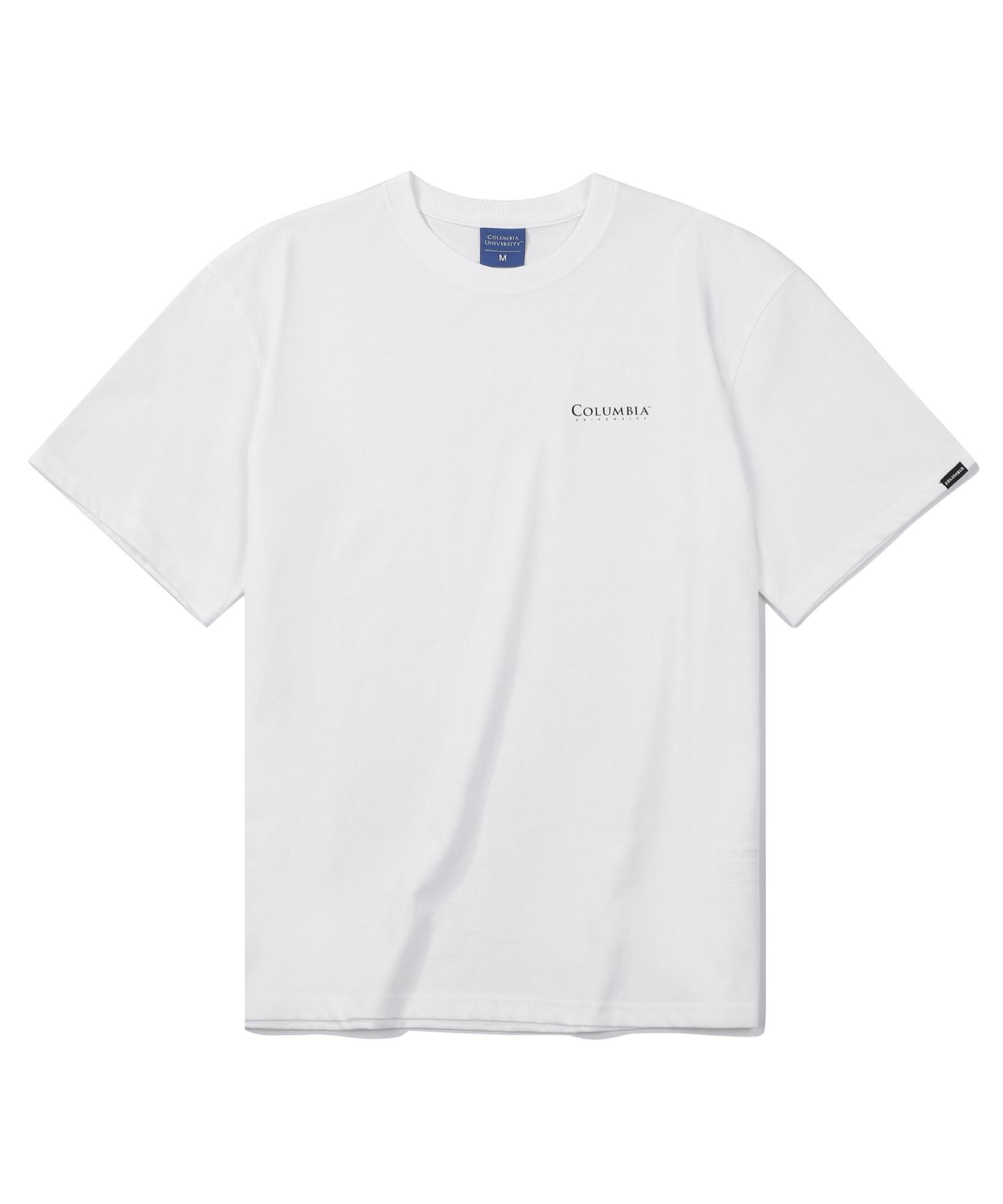 Columbia University Cu Signiture Small Logo T-Shirts White Xl
