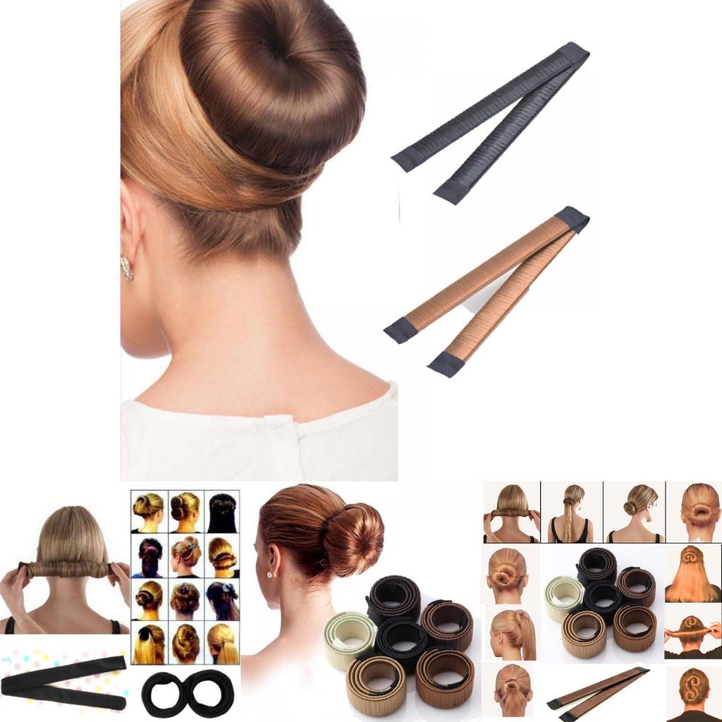 Trendy Korean Version Geometric Bun Maker 21cm Hair Accessory Fabric Material