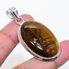 Natural Tiger Eye Gemstone 925 Sterling Silver Jewelry Pendant 1.97" AP-16023