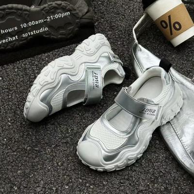 Spring and Summer New Fashionable Breathable Mesh Velcro Dad Shoes Platform Casual Sports Women's Shoes Versatile