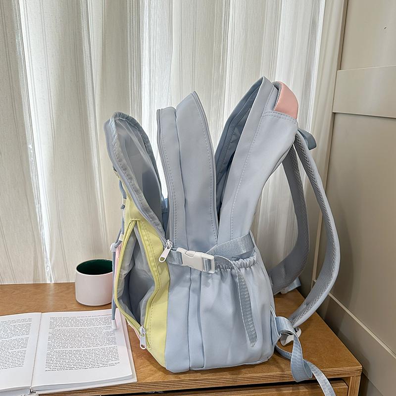 Kontrastfarbige Nähte Studenten-Schultasche Damen Leichter Reise-Rucksack