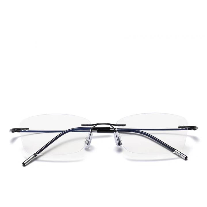 

Anti Blue Light Reading Glasses High Quality Frameless Titanium Aolly Glasses Frame Man Women Metal Eyeglasses Frame +2.5