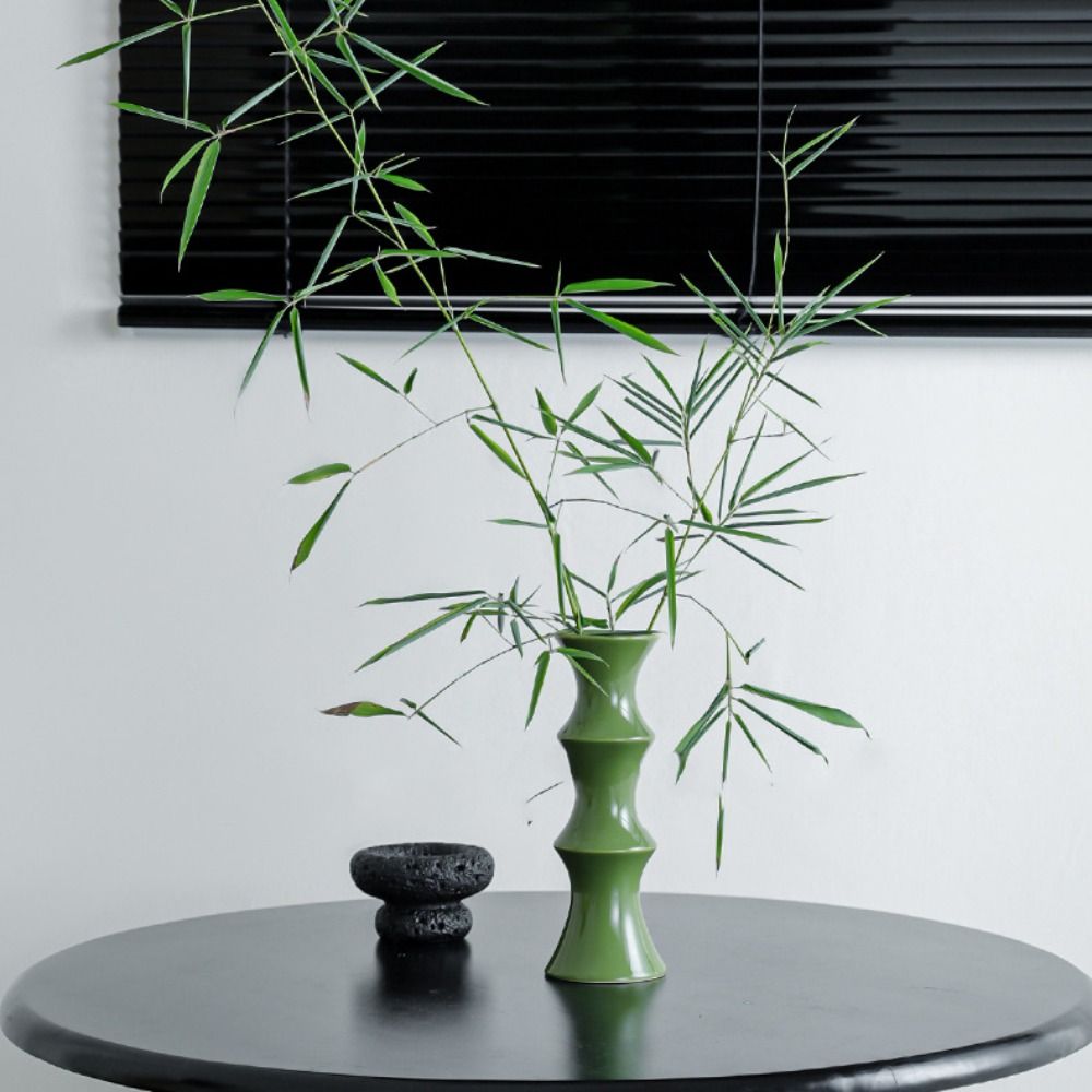 Ceramic Flower Vase Vintage Flower Holder Desktop Ornament Hydroponic Flower Planter Dining Table