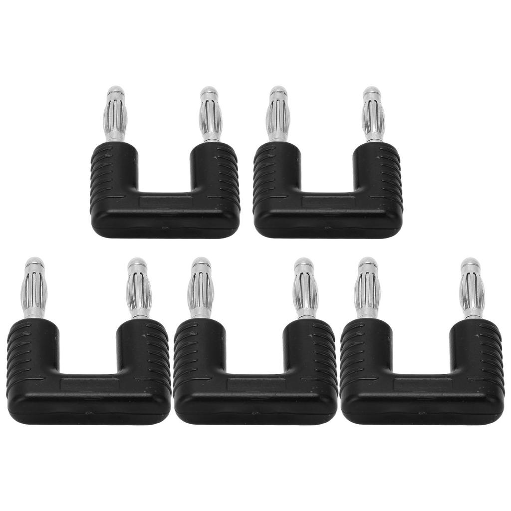 5Pcs J.20004 Banana Dual Plug Spacing 19mm Copper Nickel Plated Dual Tip Banana PlugBlack