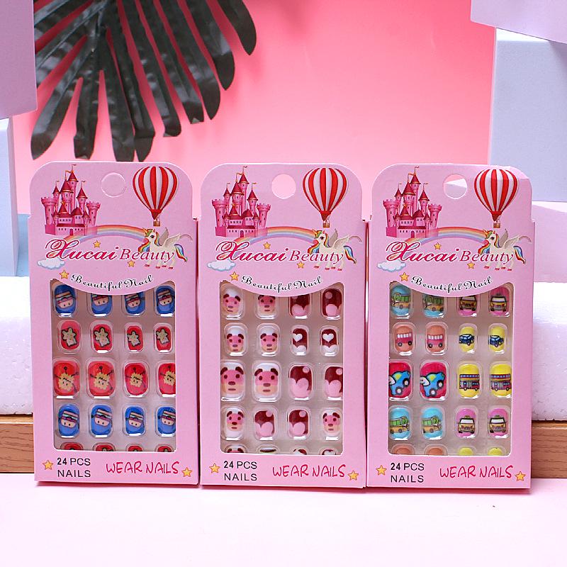 24-Piece Children's Press-On Nails: Self-Adhesive, Trendy Nail Art Stickers and Wearable Nail Accessories