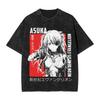 EVA Unit-01 Neon Genesis Evangelion Graphic Print T-shirt Men Women Vintage Washed Cotton Summer New Tee Streetwear Harajuku Style Loose Oversized Top