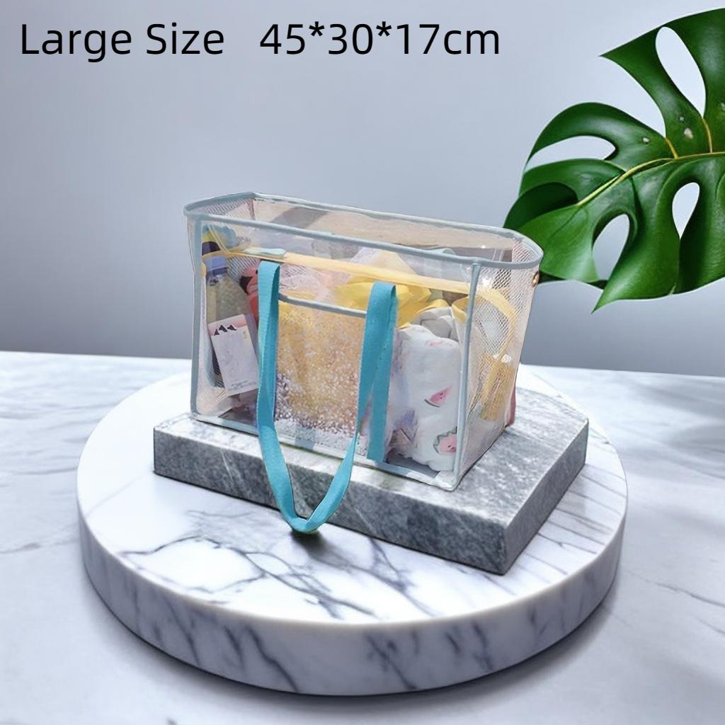 

Large Capacity Transparent Jelly Beach Shoulder Portable Travel Bag PVC Waterproof Wash Storage Tote Bag Fitness Swimming Bag