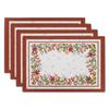 Watercolor Floral Placemats Set of 4 Blue Yellow Poppy Flowers Washable Non-Slip Heat Resistant 12×18 Inch Spring Summer Seasonal Linen Fabric Table M