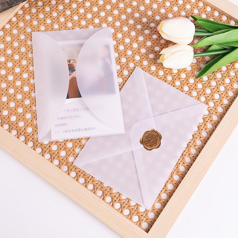 10Pcs/Lot Blank Translucent Envelope For Invitations Postcards European Giftbox Message Card Envelopes Wedding Business Letters