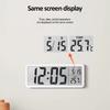 LCD Digital Wall Clock with Time Temperature Humidity and Date Display USB Cable 12/24H Alarm Clock for Living Room