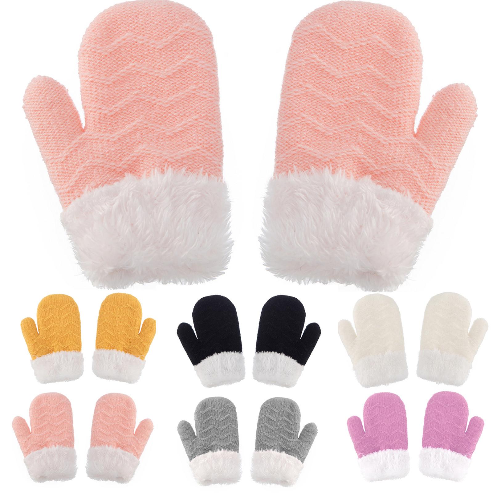 

Детские теплые перчатки ручной вязки «И Зима Плюс Бархат» чёрный