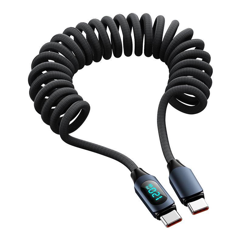 120W Dual Type-C Fast Charging Cable for Apple, Huawei, Vivo, and Oppo - 6A Car Charger Compatible