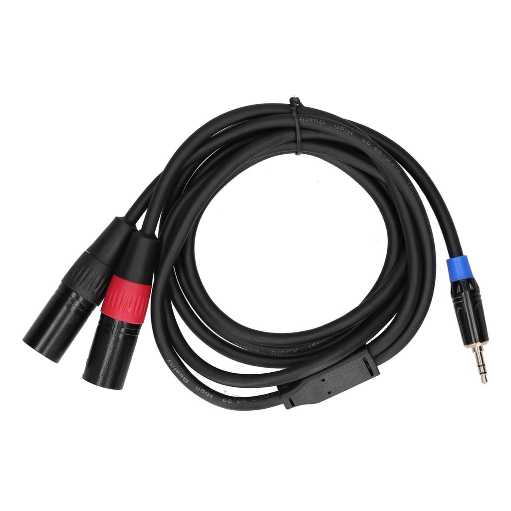 3.5mm Stereo Male to Dual 2 XLR Male Plug Connector Audio Converter Adapter Cable Cord
