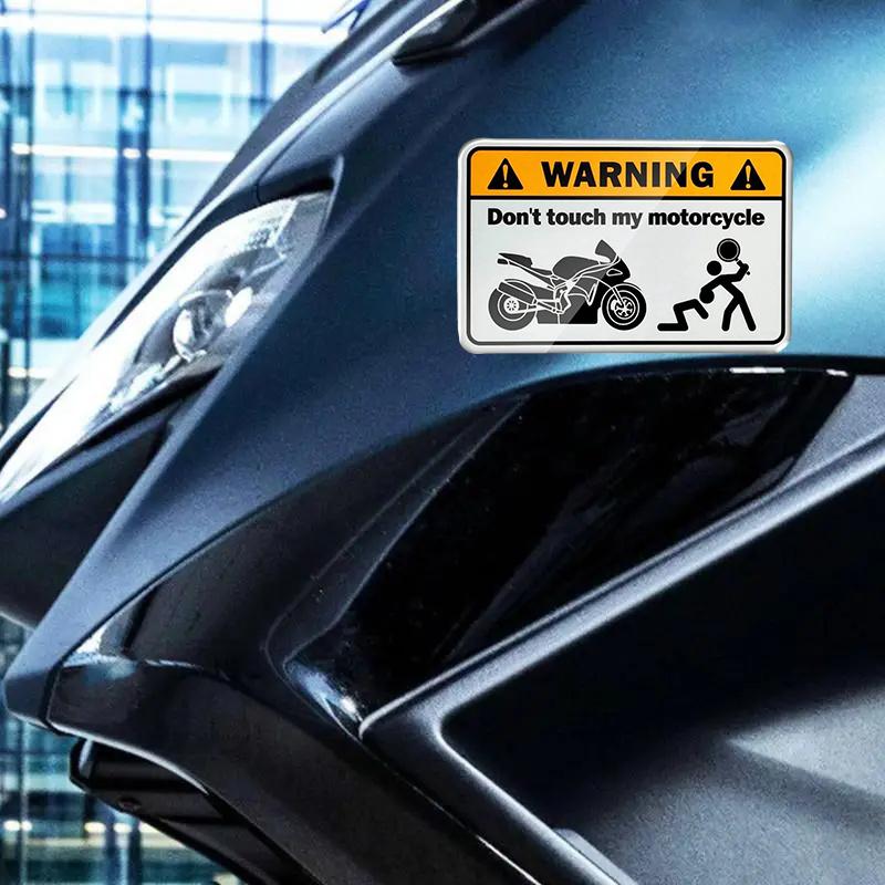 Motorcycle Warning Sticker - "DO NOT TOUCH" Universal Anti-Theft Fuel Tank Decal