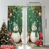 2pcs 2D Flat Printing Merry Christmas Curtain Cute Snowmen Christmas Poinsettia Festive Polyester Without Electricity 0 for