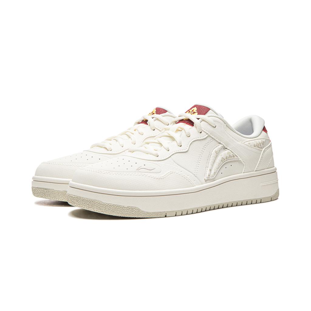 Li Ning Tianji Slip Resistant, Abrasion Resistant, Height Increasing Low top Skateboard Shoes Men's White Red AGCW065-5