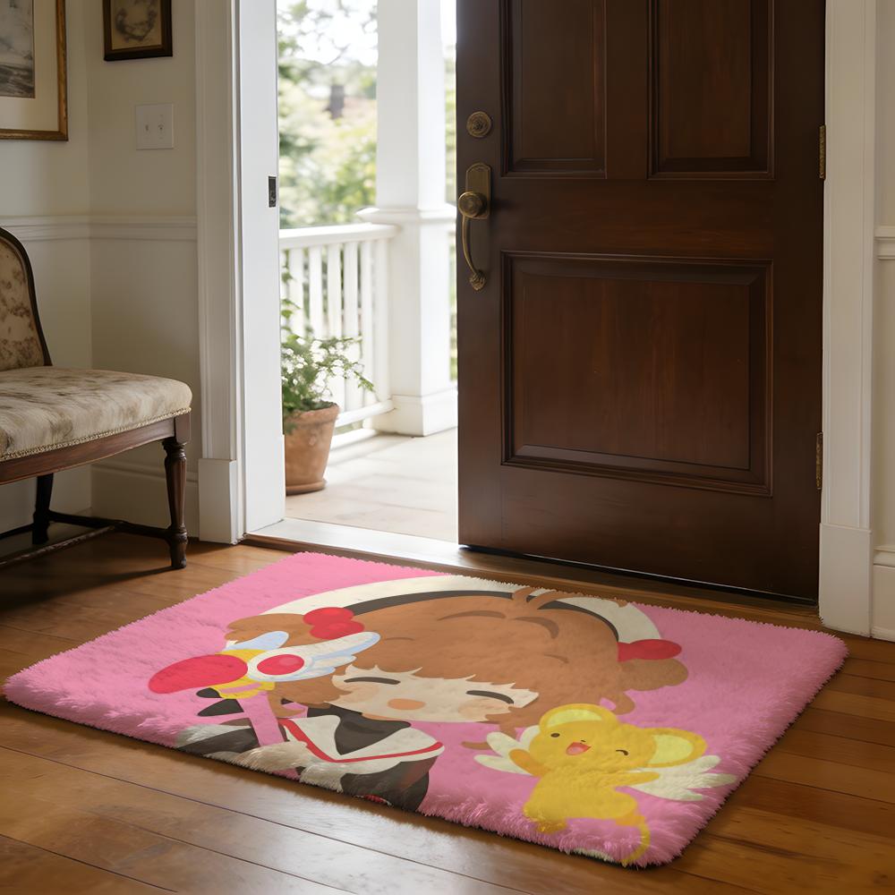 CCardcaptor SSakura Cartoon Floor Mat Soft Flannel Absorbent Mat Non-Slip Rug Home Bedroom Bathroom
