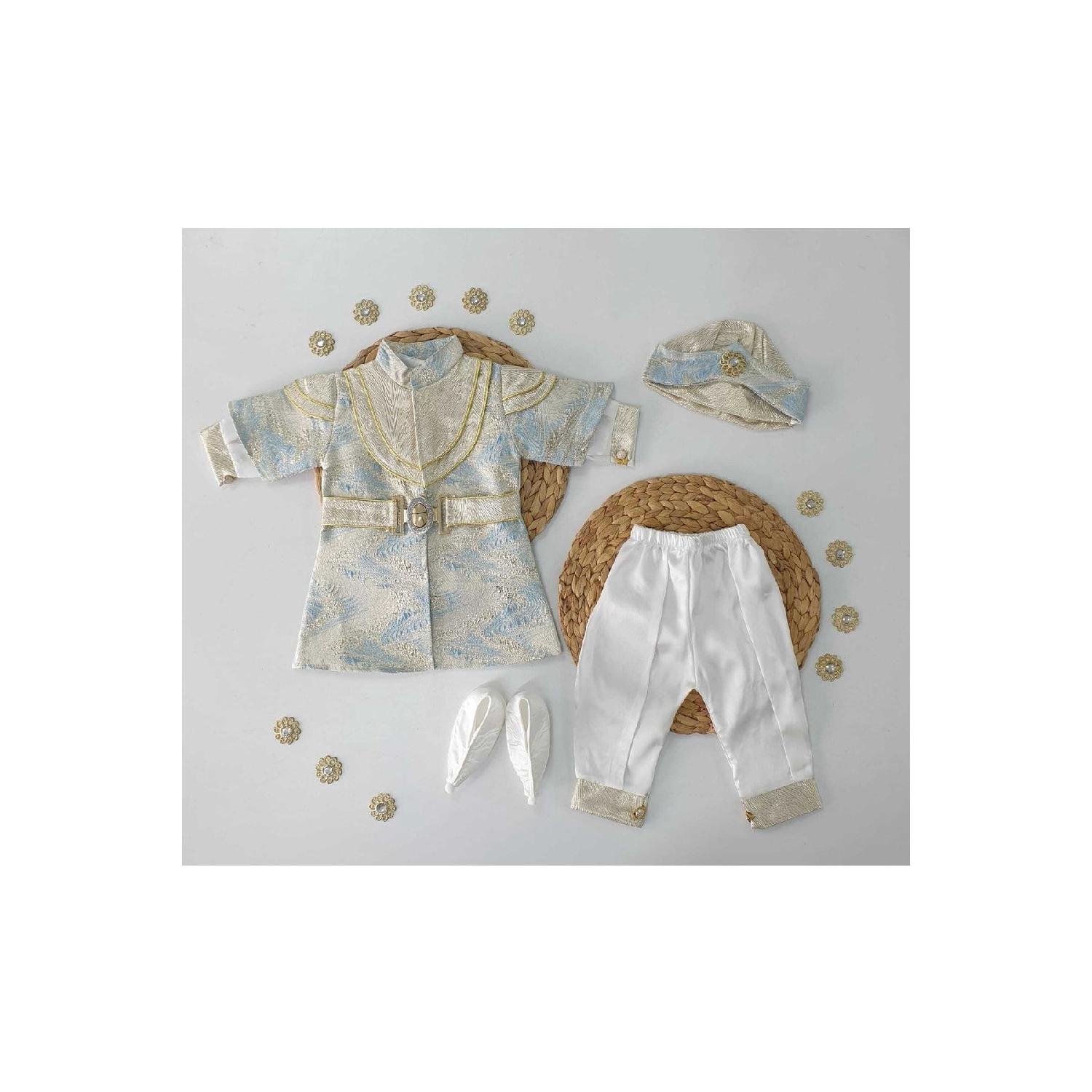 

Baby Boy Mawlid Prince Circumcision Circumcision Suit Without Sandals 6-12 Ay синій