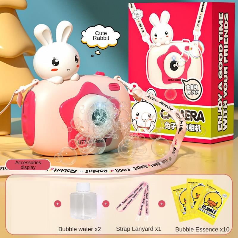 

Детская портативная камера для мыльных пузырей Милый мультяшный утенок кролик Автоматические машины для мыльных пузырей со светом и музыкой Игрушки для улицы для детей