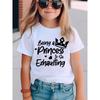 European Sizes A Stylish White Children Crew Neck Short Sleeve Printed T Shirt Comfortable Soft and Skin Friendly Wear Adorable Cartoon Designs