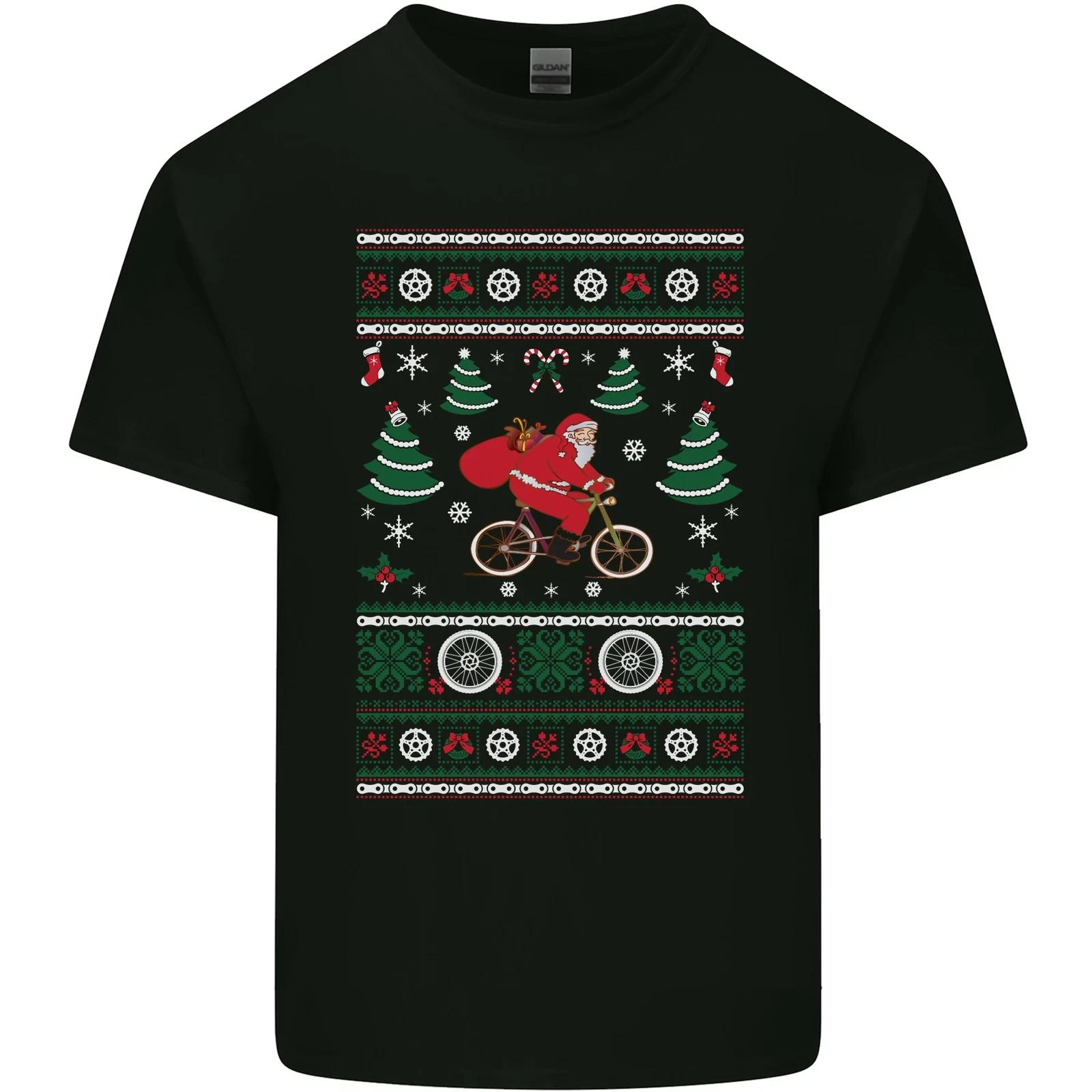 

Cycling Santa Claus Christmas Cyclist Kids T-Shirt Childrens 4XL