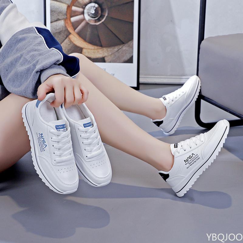 Ladies Breathable White Shoes Outdoor Non Slip Board Shoes Trendy Comfort Running Shoes Women's Lightweight Lace Up Flats Mujer