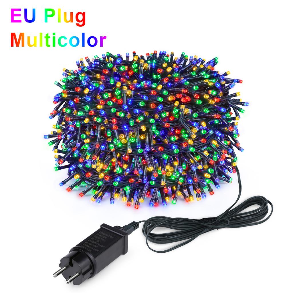 LED Lyslenke Utendørs Varmhvit 10M-100M LED String Garland Julelys Vanntett 8 Moduser for Fest Bryllup Påske Hage Balkong Jul