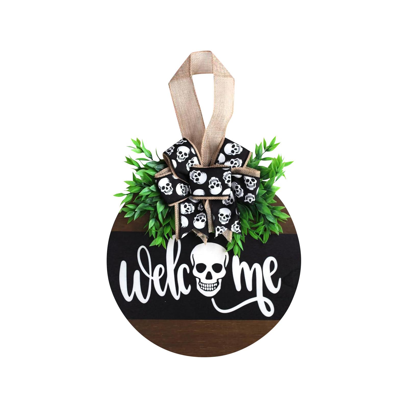 

Декор крыльца входной двери Знак приветствия на Хэллоуин Венок на крыльце входной двери Знак домашнего декора на Хэллоуин