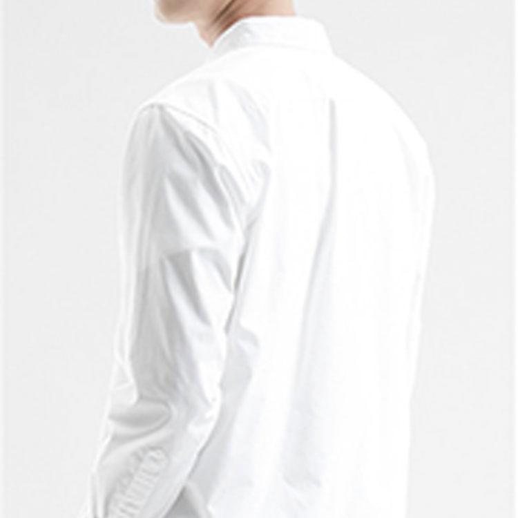 Uniqlo Solid Color Single-Breasted Casual Long Sleeve Shirt Men Shirts White 460980-00