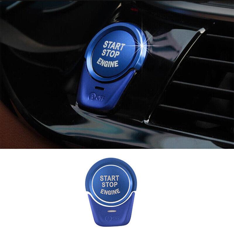 For BMW 5 Series G30 2018- Blue Aluminum Engine Start Stop Button Cover Ring
